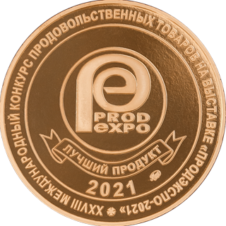 Золотая медаль конкурса "Лучший продукт года" на Выставке "ПродЭкспо-2021"